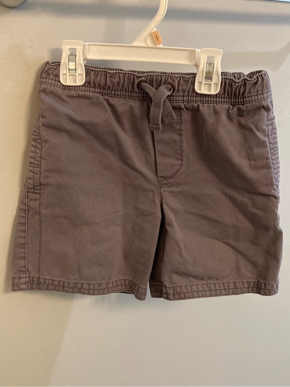 Mini Boden Boys Gray Drawstring Waist Casual Cotton Shorts Size 7Y